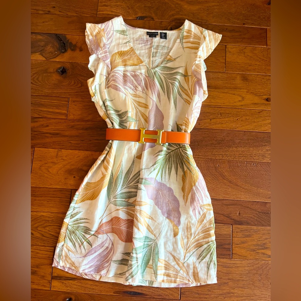 Tahiti 100% linen Tropical dress size medium